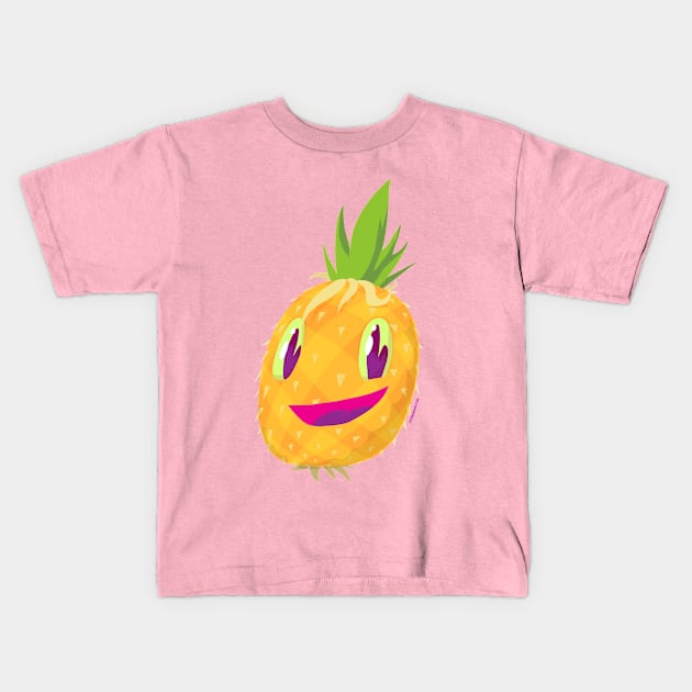 Mr. Pineapple Kids T-Shirt by natebear